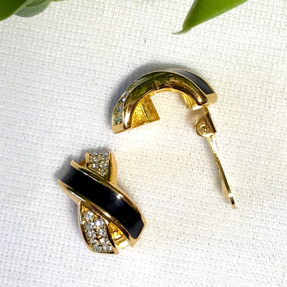 π RARE Christian Dior βXβ Style Clip Back Earrings π - Picture 5 of 6